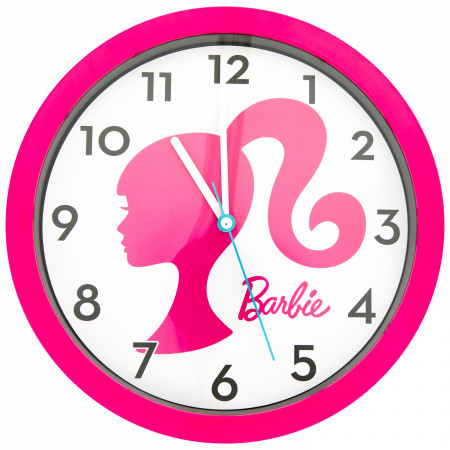 Barbie Silhouette Logo Bright Pink 10" Wall Clock
